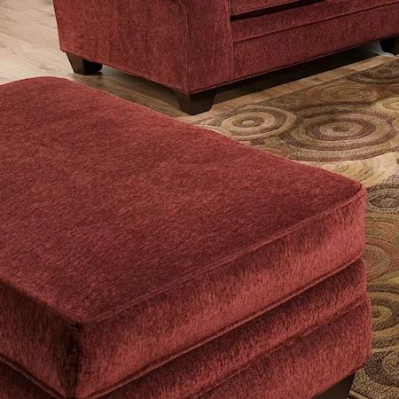 Upholstered Ottoman with Tapered Block Legs